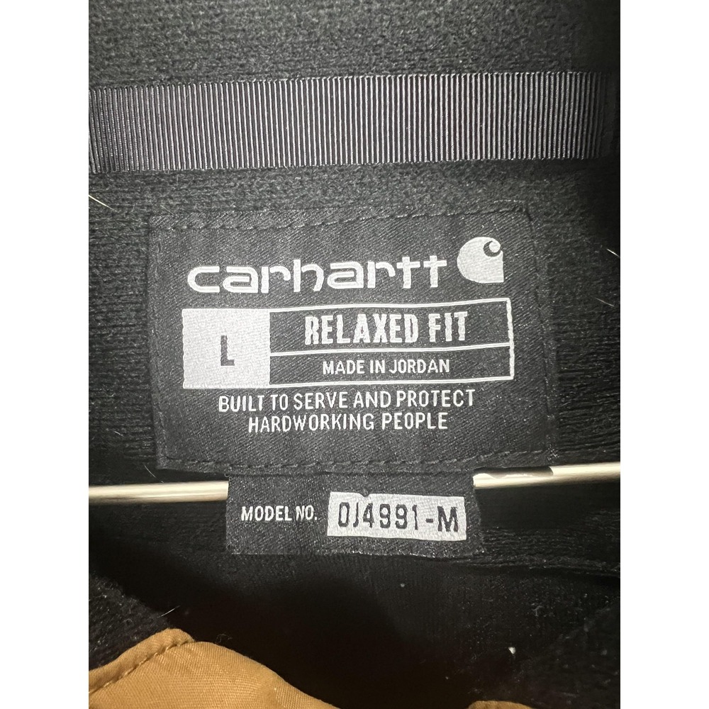 Carhartt Fleece Sweater Womens Large Black Sherpa Mock Neck Pullover Pocket - Picture 3 of 7